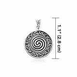 Small Celtic Knot Silver Spiral Pendant TPD3023 - Jewelry