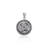 Small Celtic Knot Triskelion Spiral Pendant TPD3024 - Jewelry