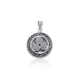 Small Celtic Knot Triskelion Spiral Pendant TPD3024