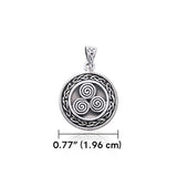 Small Celtic Knot Triskelion Spiral Pendant TPD3024 - Jewelry