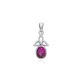 The Celtic Trinity Knot Sterling Silver Pendant with Gemstone TPD3030