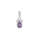 The Celtic Trinity Knot Silver Pendant with Gemstone TPD3030 - Jewelry