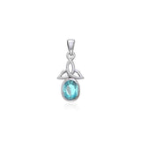The Celtic Trinity Knot Silver Pendant with Gemstone TPD3030 - Jewelry