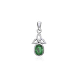 The Celtic Trinity Knot Silver Pendant with Gemstone TPD3030 - Jewelry
