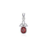 The Celtic Trinity Knot Silver Pendant with Gemstone TPD3030 - Jewelry