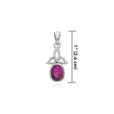 The Celtic Trinity Knot Silver Pendant with Gemstone TPD3030 - Jewelry