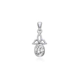 The Celtic Trinity Knot Silver Pendant with Gemstone TPD3030 - Jewelry