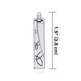 The Celtic Trinity Knot Rectangle Silver Pendant TPD3037 - Jewelry