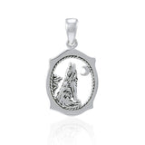 Howling Wolf Sterling Silver Pendant TPD3094