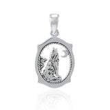 Howling Wolf Sterling Silver Pendant TPD3094 - Jewelry