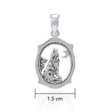 Howling Wolf Sterling Silver Pendant TPD3094
