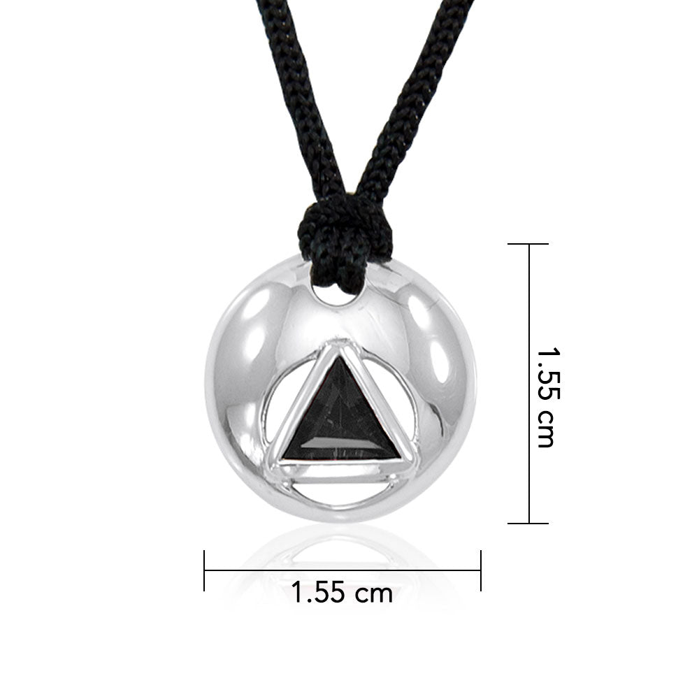 AA Symbol Silver Disk Pendant TPD311