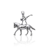 Equestrian Vaulting Silver Pendant TPD3272 - Jewelry