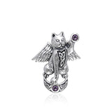Celtic Cat Angel Moon Pendant TPD342 - Jewelry