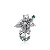 Celtic Cat Angel Moon Pendant TPD342 - Jewelry