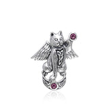 Celtic Cat Angel Moon Pendant TPD342 - Jewelry