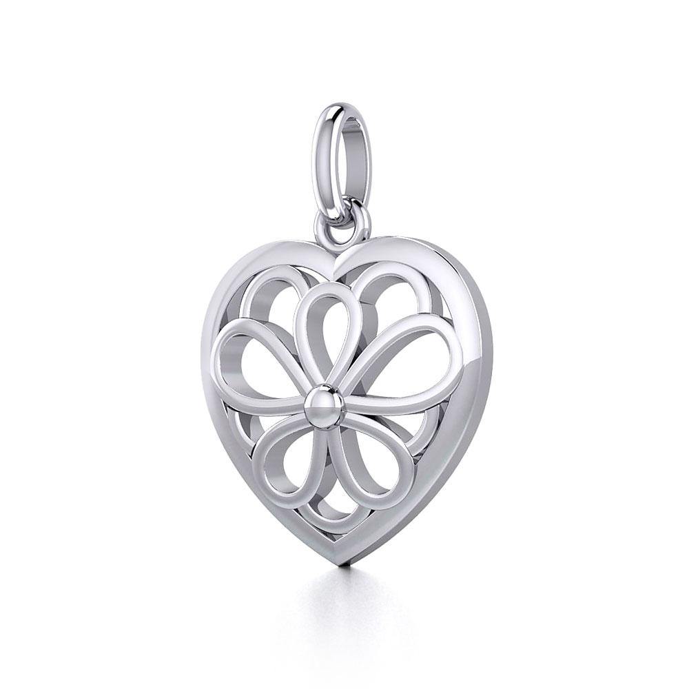 Flower in Heart Pendant TPD3420 - Jewelry
