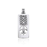 Celtic Knots Fleur De Lis Sterling Silver Pendant TPD343