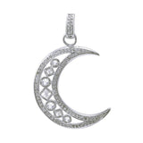 Chakra Moon Sterling Silver with Gemstones Pendant TPD3494 - Jewelry