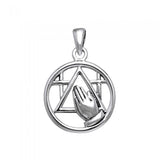 Prayer AA Symbol Silver Pendant TPD349 - Jewelry