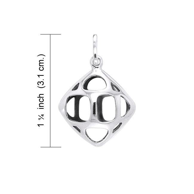 Bold Filigree in Square Shape Silver Pendant TPD3515 - Jewelry