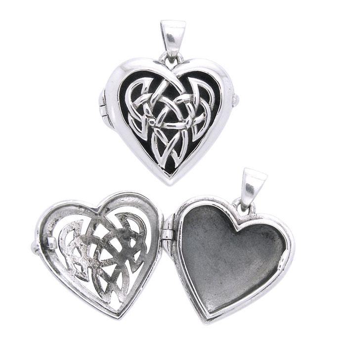Celtic Heart Aroma Silver Locket Pendant TPD3545 - Jewelry