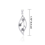 Elegant Flower Sterling Silver Pendant TPD3553 - Jewelry