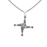 Saint Brigids Cross Silver Pendant with Marcasite TPD3561 - Jewelry