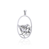 Birds Large Silver Pendant TPD3568 - Jewelry