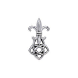 Celtic Knot Fleur De Lis Silver Pendant TPD359 - Jewelry