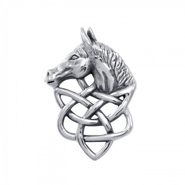 Silver Horsehead Knotwork Pendant TPD360 - Jewelry