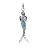 Mermaid Sterling Silver Pendant with Gemstone Tail TPD3625 - Jewelry