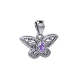 Life's colorful transformation ~ Sterling Silver Jewelry Butterfly Pendant with Gemstone TPD3685 - Jewelry