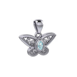 Life's colorful transformation ~ Sterling Silver Jewelry Butterfly Pendant with Gemstone TPD3685 - Jewelry