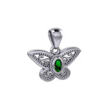 Life's colorful transformation ~ Sterling Silver Jewelry Butterfly Pendant with Gemstone TPD3685