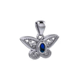 Life's colorful transformation ~ Sterling Silver Jewelry Butterfly Pendant with Gemstone TPD3685