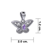 Life's colorful transformation ~ Sterling Silver Jewelry Butterfly Pendant with Gemstone TPD3685 - Jewelry