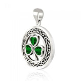 Sweet luck and happiness ~ Sterling Silver Jewelry Shamrock Pendant TPD3689