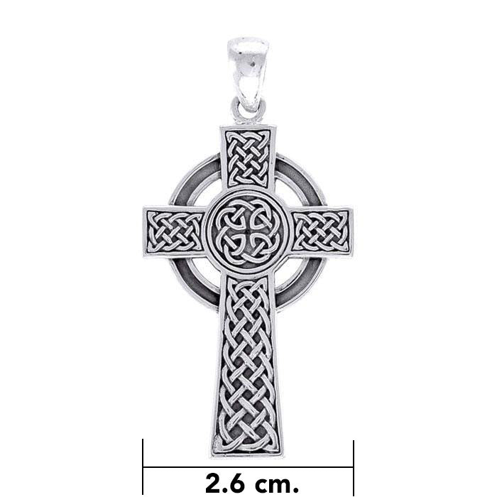 Large Celtic Cross Silver Pendant TPD3693