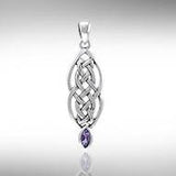 Celtic Knotted Hearts Gemstone Pendant TPD3716 - Jewelry