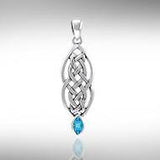 Celtic Knotted Hearts Gemstone Pendant TPD3716 - Jewelry