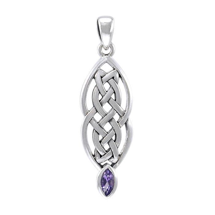 Celtic Knotted Hearts Gemstone Pendant TPD3716 - Jewelry
