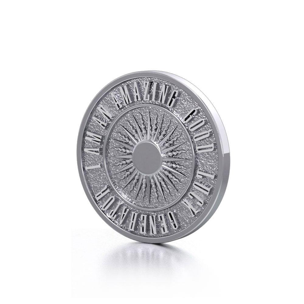 Beautiful I am an Amazing Good Luck Generator Silver Small Empower Coin TPD3728 - Jewelry
