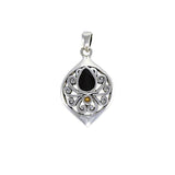 Contemporary Silver Pendant with Teardrop Gemstone TPD3800 - Jewelry