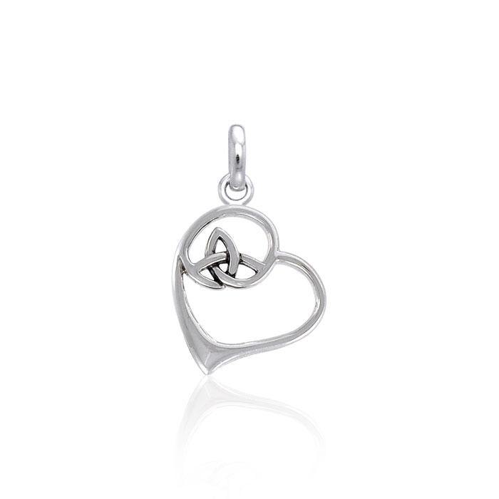Celtic Heart with Trinity Knot Silver Pendant TPD3851 - Jewelry
