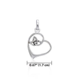 Celtic Heart with Trinity Knot Silver Pendant TPD3851 - Jewelry