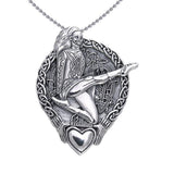 Celtic Knotwork and Claddagh Irish Dancer Silver Pendant TPD392 - Jewelry