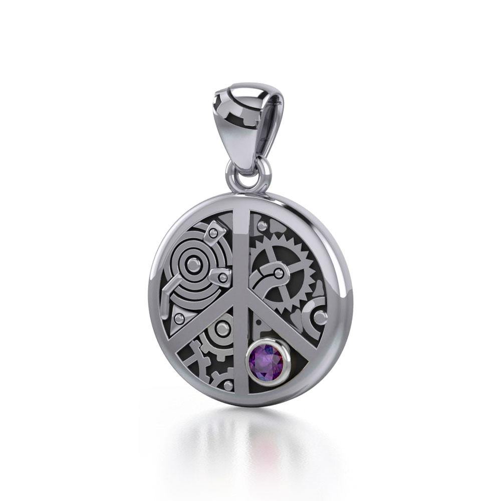 Keep an eye on the powerful steampunk ~ Sterling Silver Pendant with a Gemstone TPD3926 - Jewelry