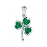 Today is your lucky day! ~ Sterling Silver Jewelry Shamrock Pendant TPD3961