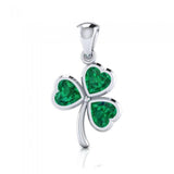Today is your lucky day! ~ Sterling Silver Jewelry Shamrock Pendant TPD3961 - Jewelry